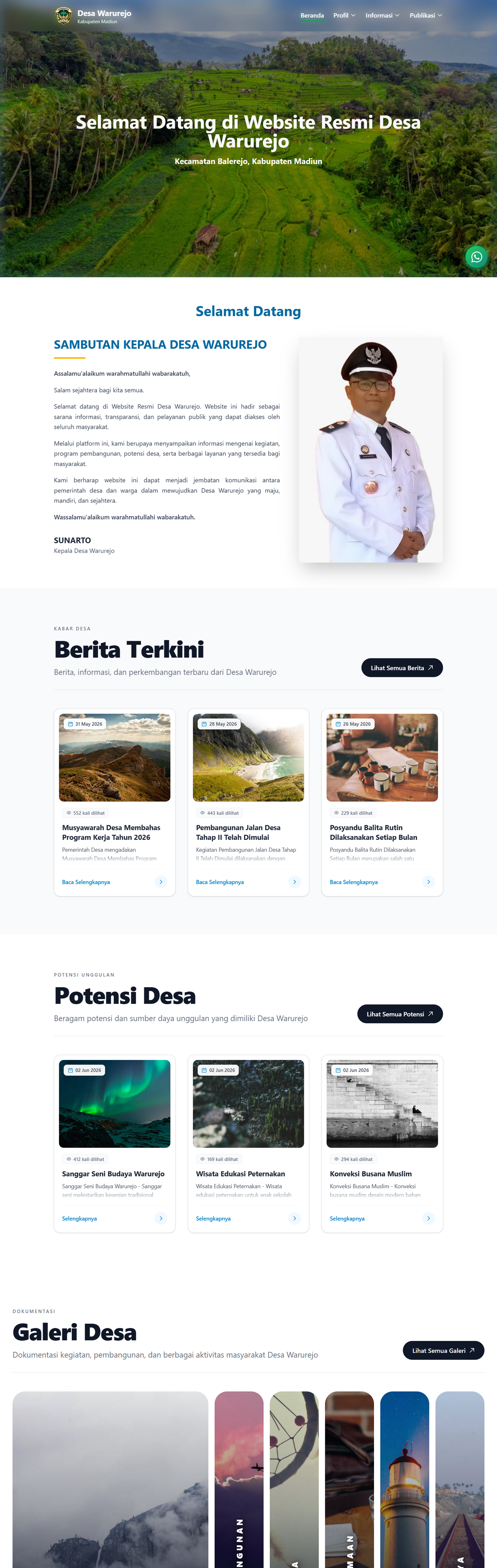 Web Profil & Pelayanan Publik Desa Warurejo
